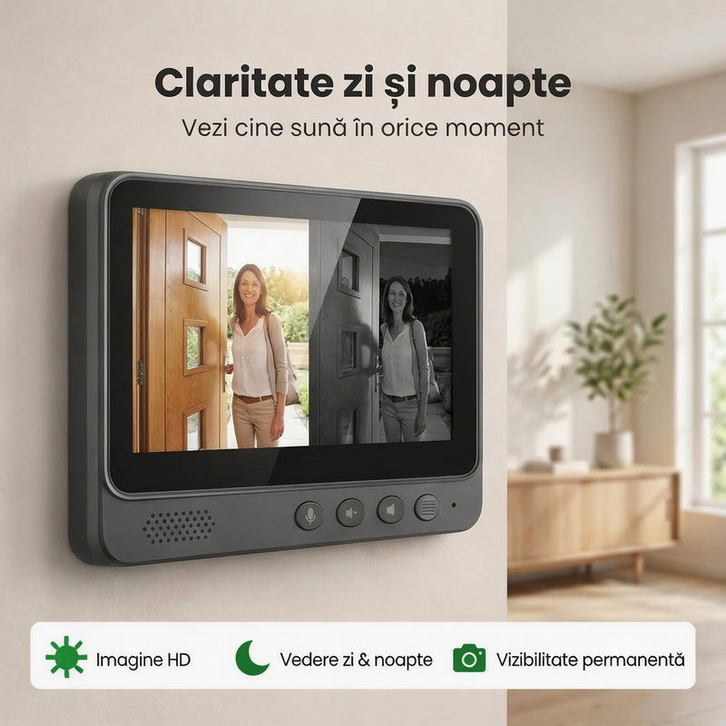 Sonerie Video Wireless - Cu Ecran, Fără Telefon