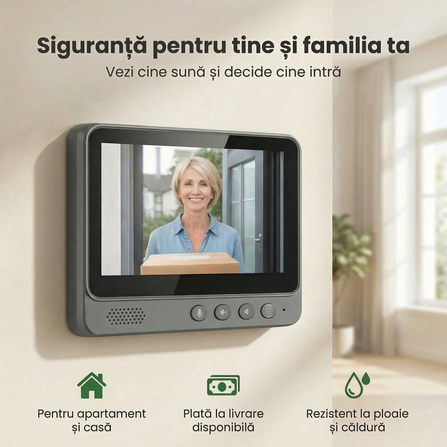 Sonerie Video Wireless - Cu Ecran, Fără Telefon